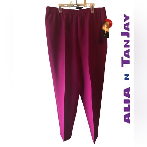 Alia Pants - Alia & TanJay Petites Elastic Waist Pants In Magenta‎ NWT Size 16P